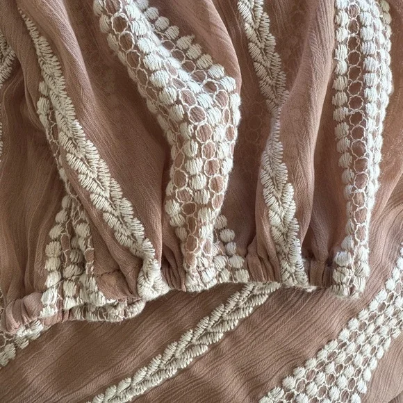 House of Harlow 1960 Striped Mini Dress in Tan and White - Picture 9 of 12